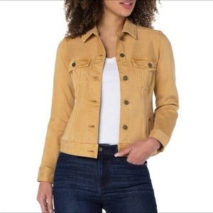 LIVERPOOL LOS ANGELES Classic Denim Jean Jacket, GOLD HONEY, Size Small. NWT